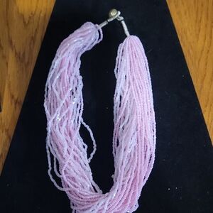 Elegant Pink Beaded Necklace